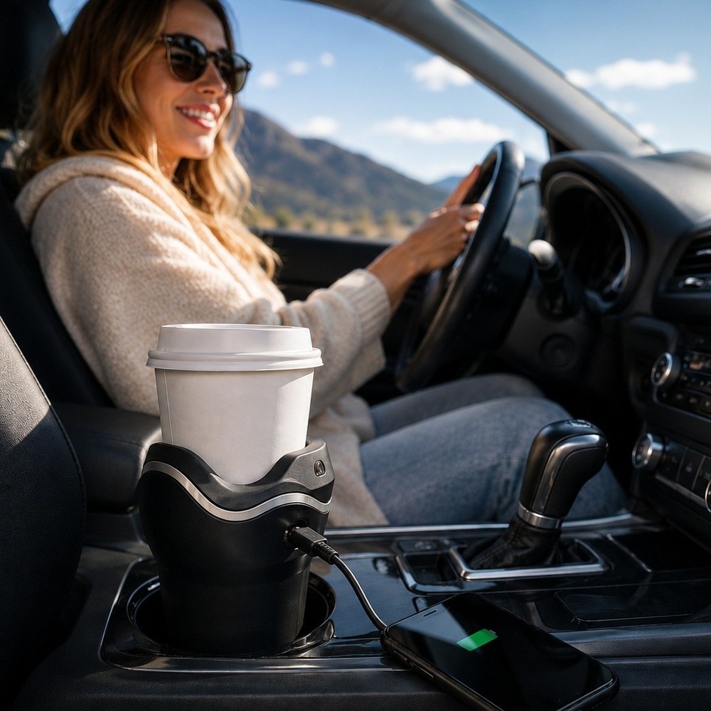 Premier Mobile 12V Cup Beverage Warmer USB Car‎ Charger NIB Sealed